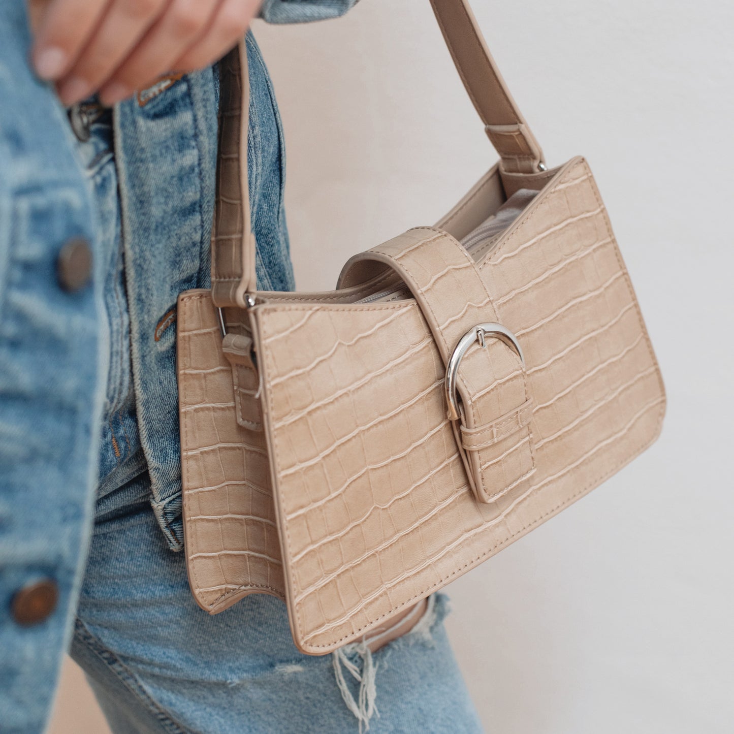 Beige Slim Shoulder Bag - 2 LEFT!