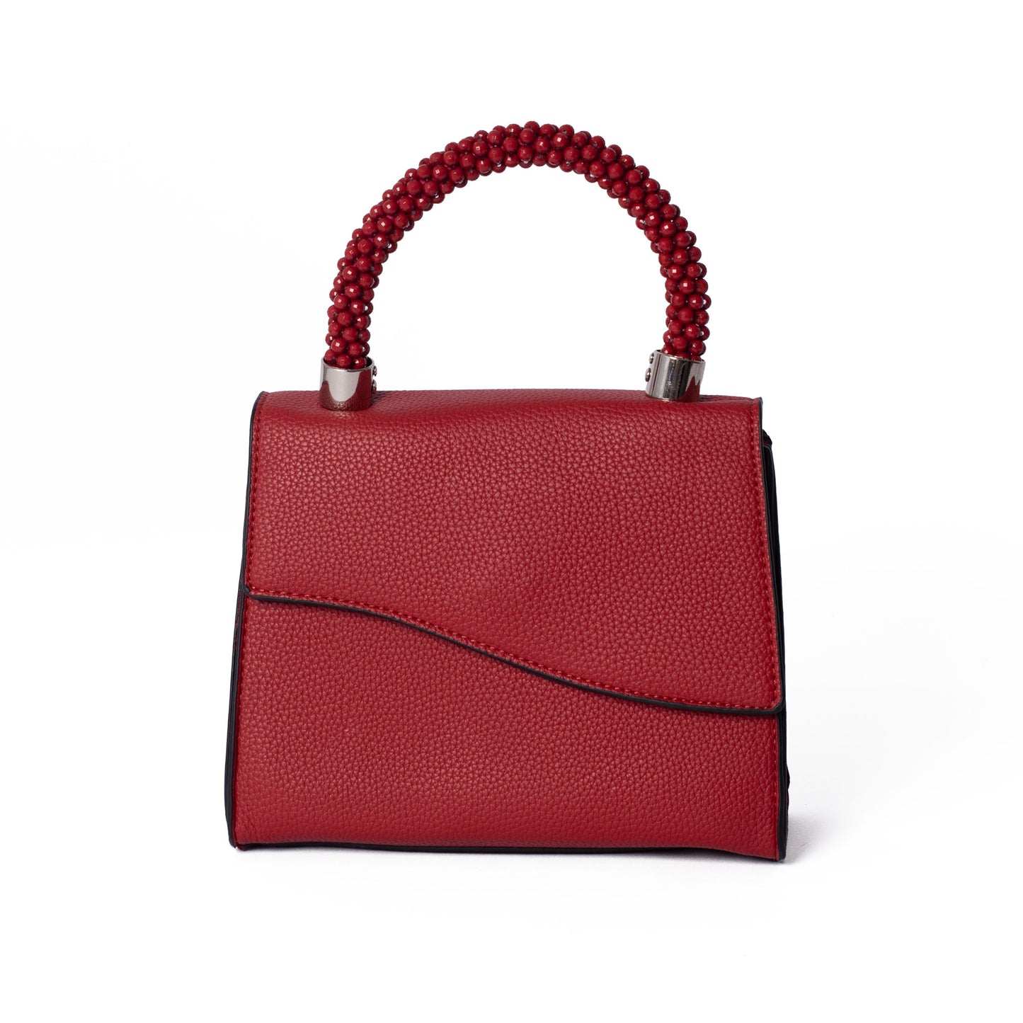 Red Bead Top Handle Bag