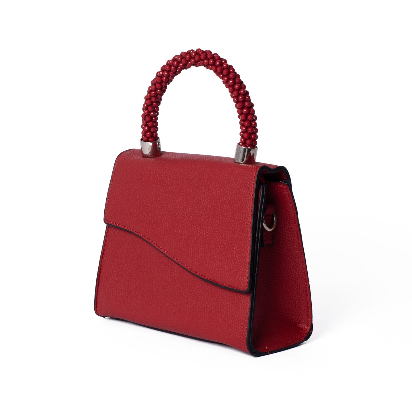 Red Bead Top Handle Bag