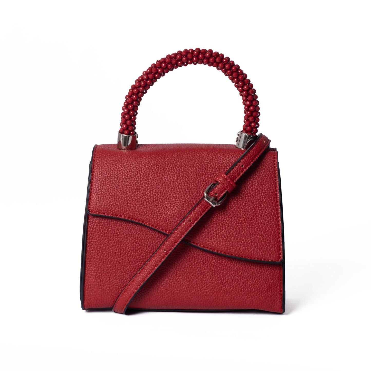 Red Bead Top Handle Bag
