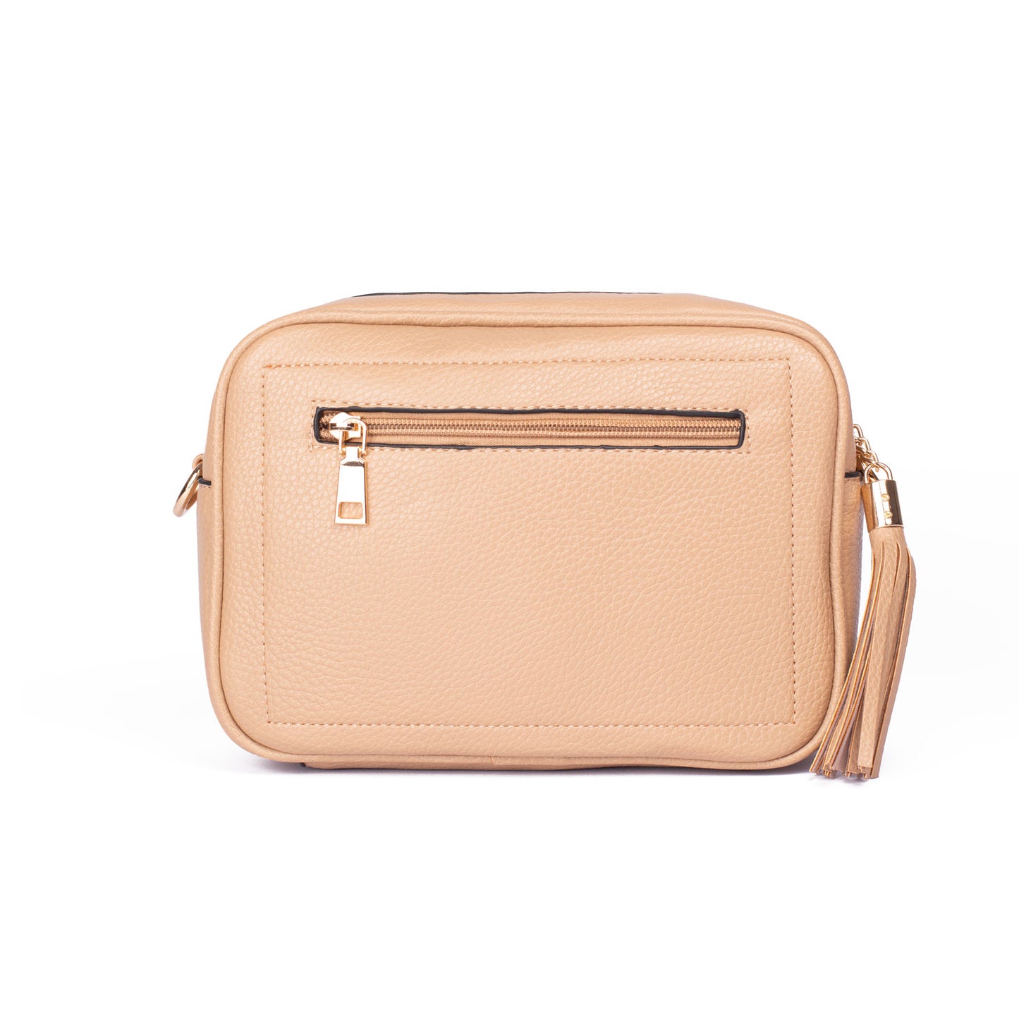 Beige Crossbody with zipped pocket