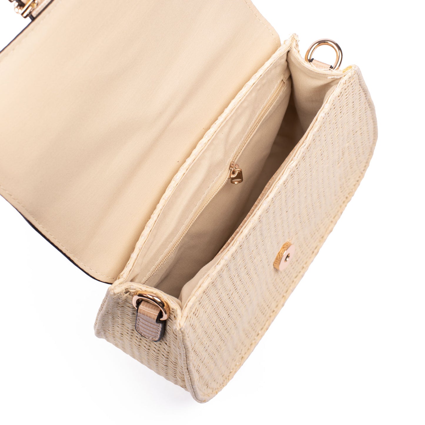 Beige Basket Weave Bag