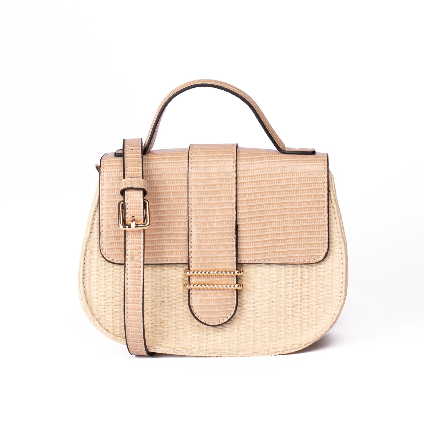 Beige Basket Weave Bag