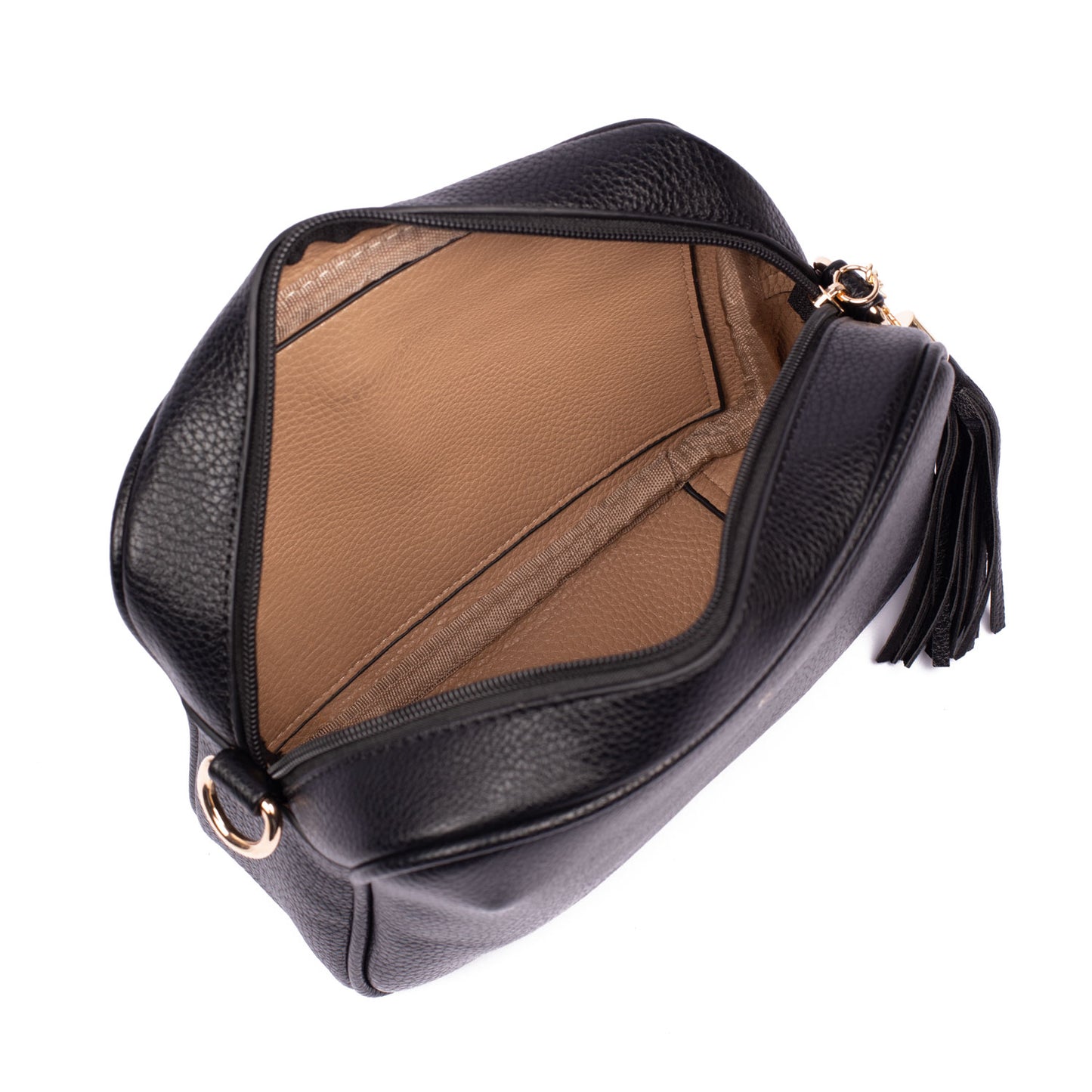 Black Crossbody with zipped pocket