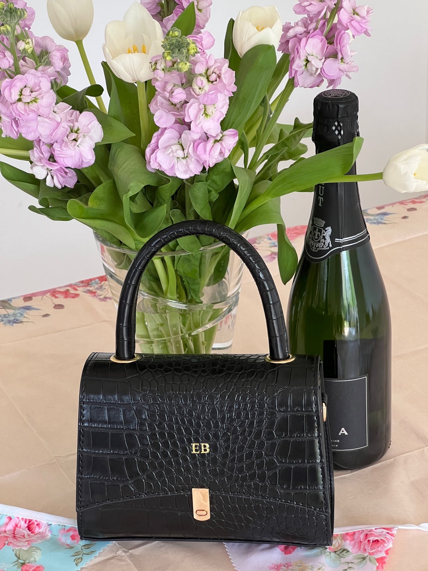 Black Top Handle Bag