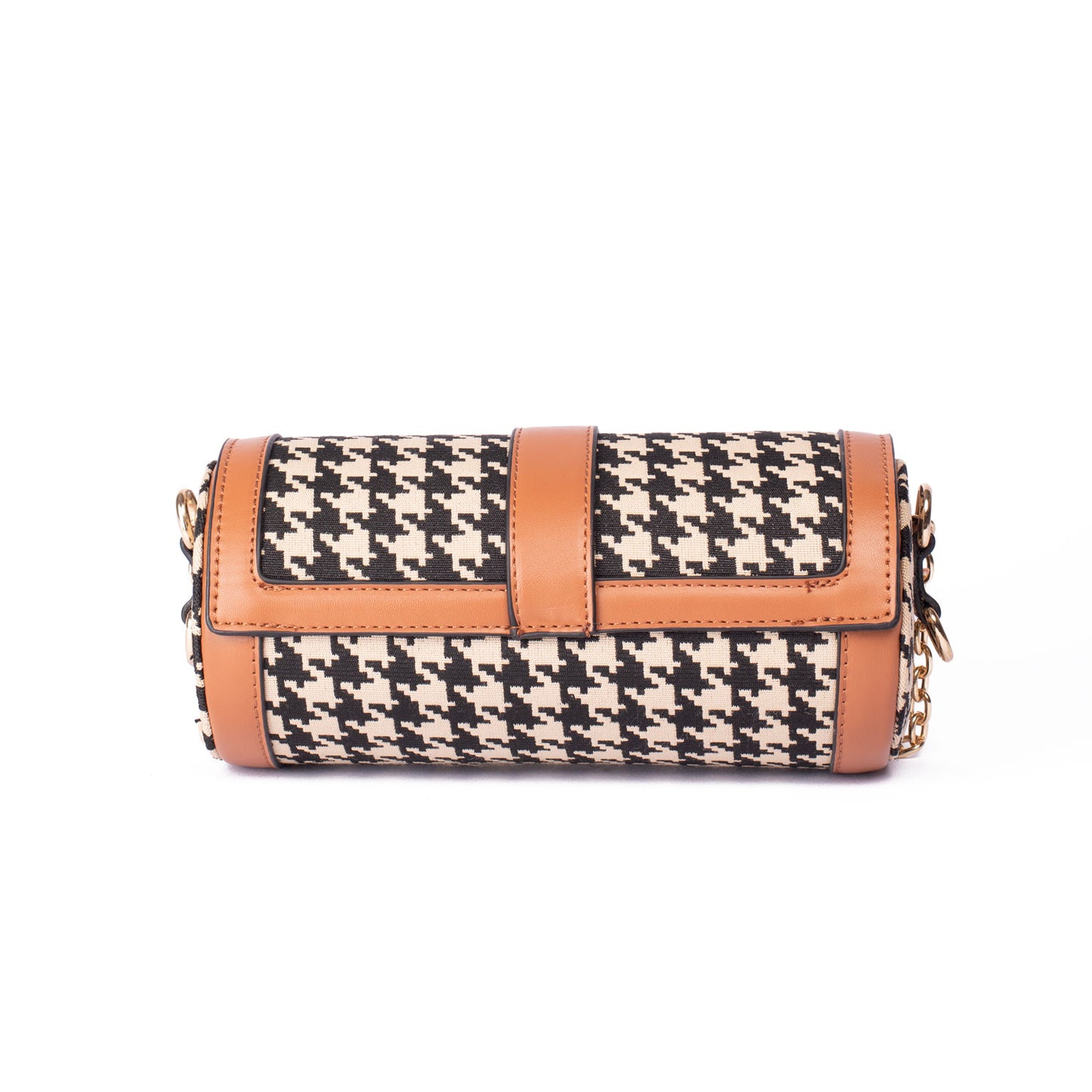 Houndstooth cylinder bag