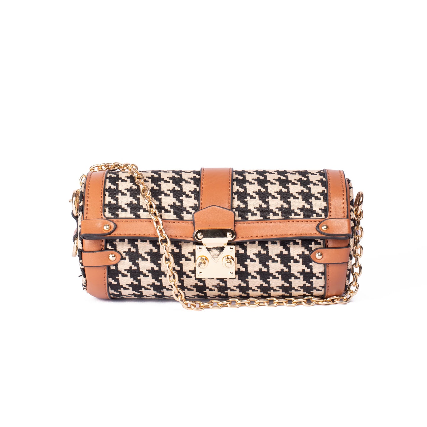 Houndstooth cylinder bag - 4 LEFT!