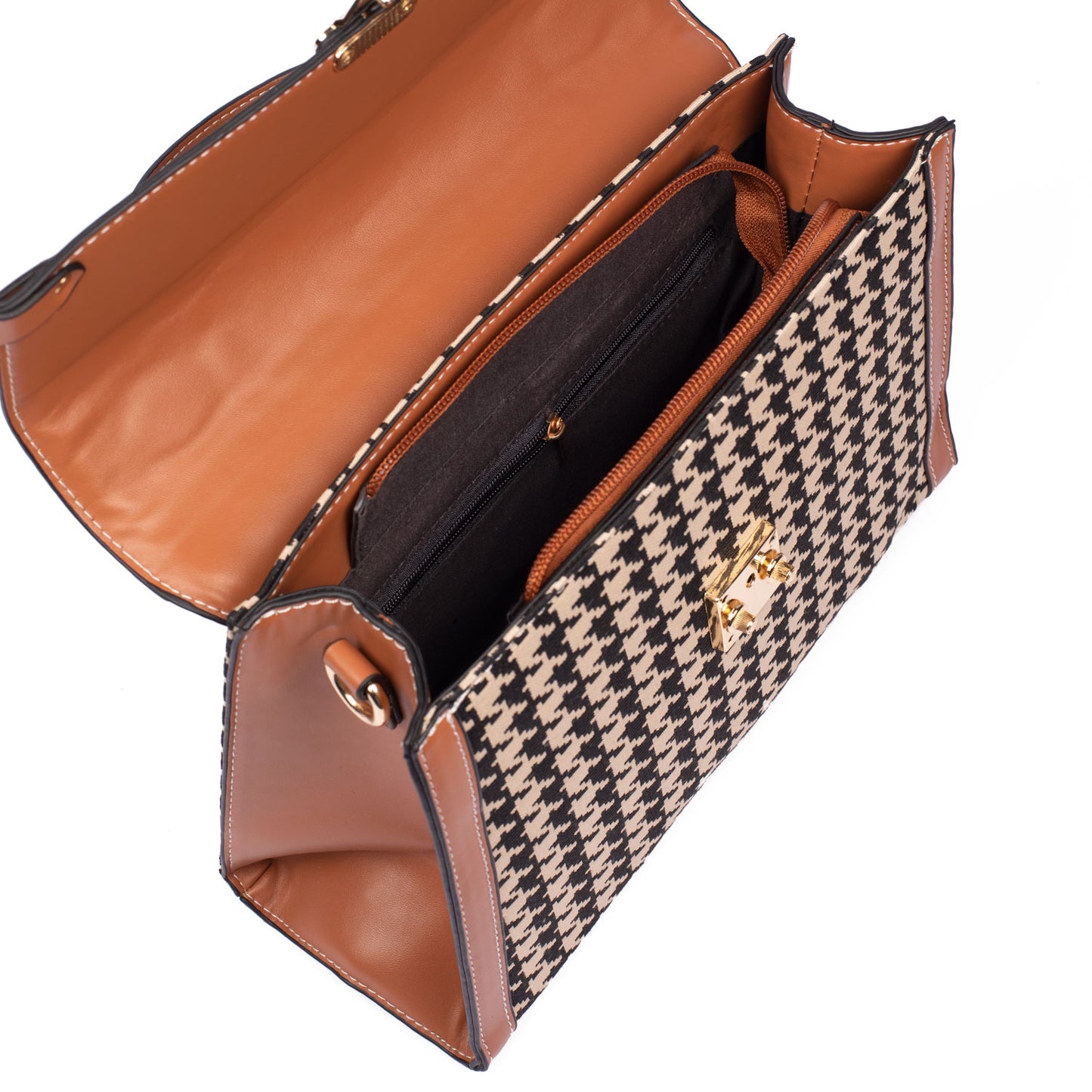 Houndstooth top handle bag - 2 LEFT!