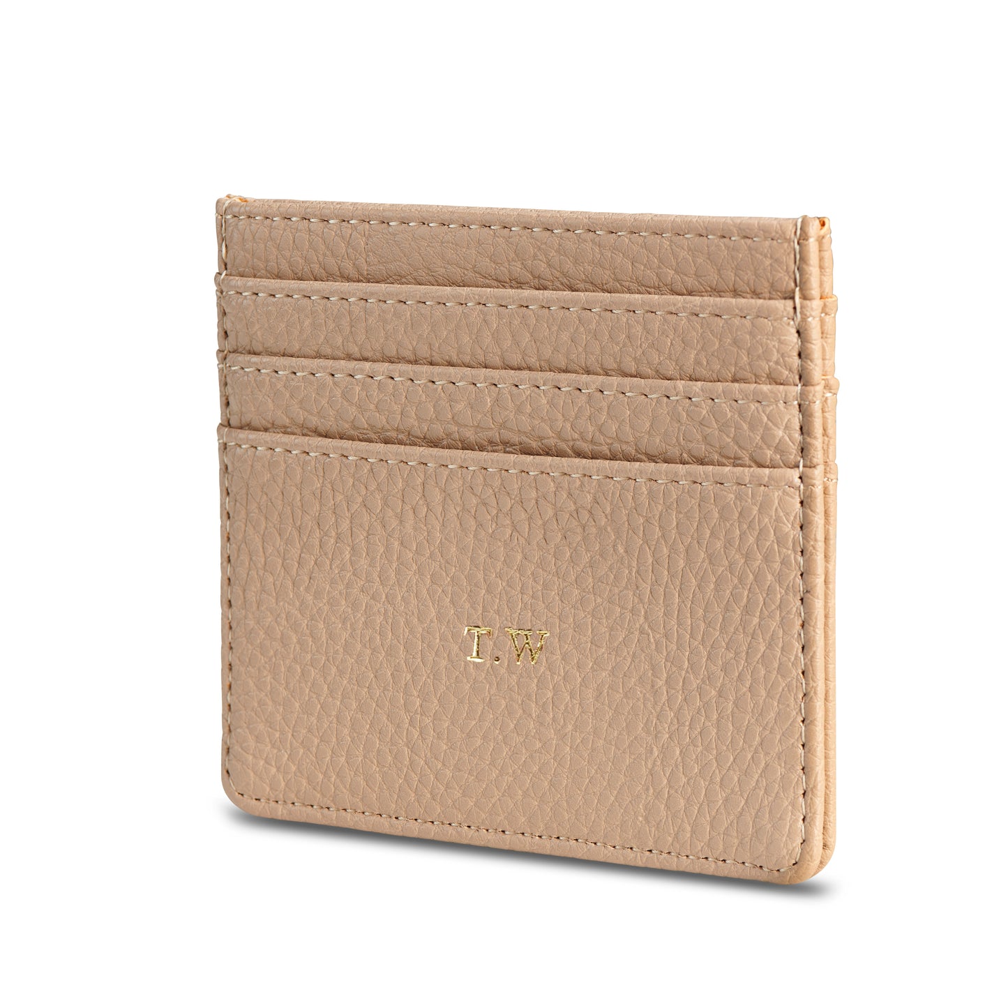 Taupe Vegan Leather Card Holder