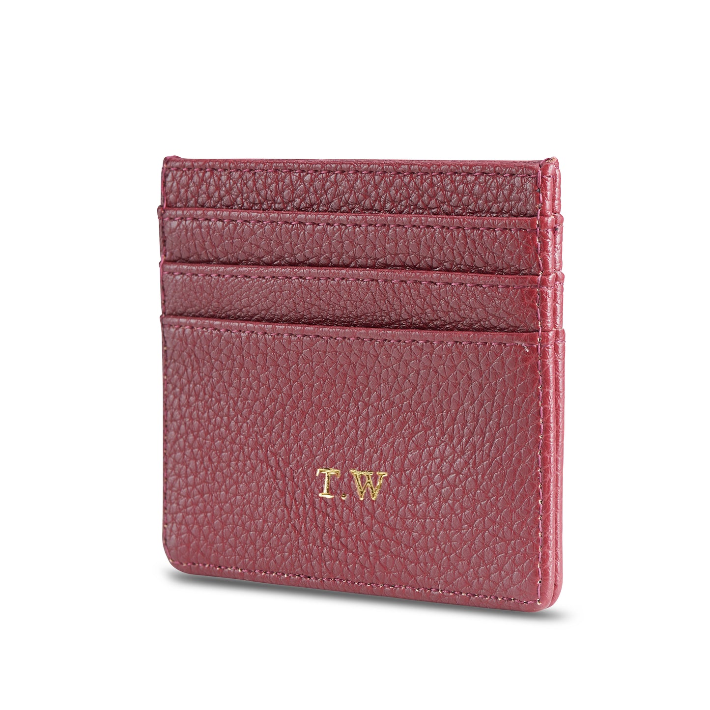Maroon Vegan Leather Card Holder
