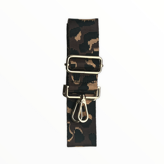 Coffee Brown Leopard Bag Strap