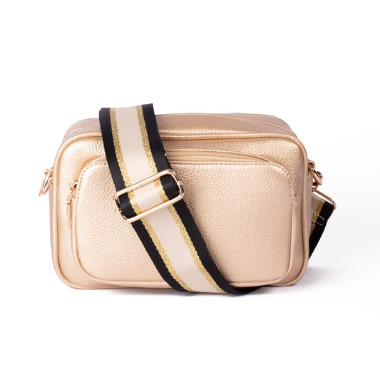 Metallic Gold Crossbody with canvas strap