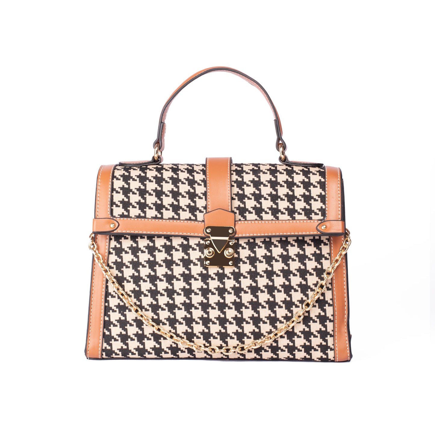 Houndstooth top handle bag - 2 LEFT!