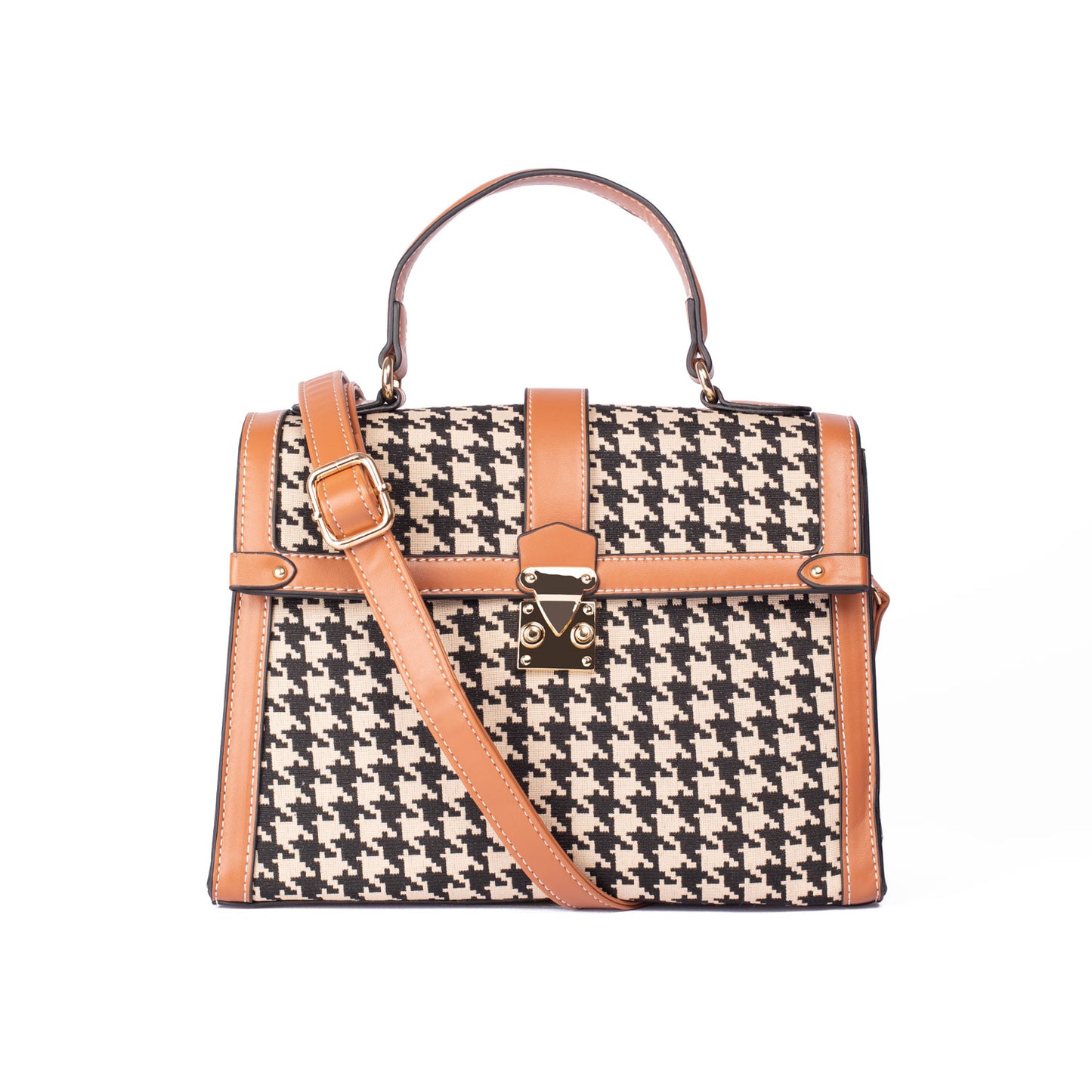 Houndstooth top handle bag - 2 LEFT!